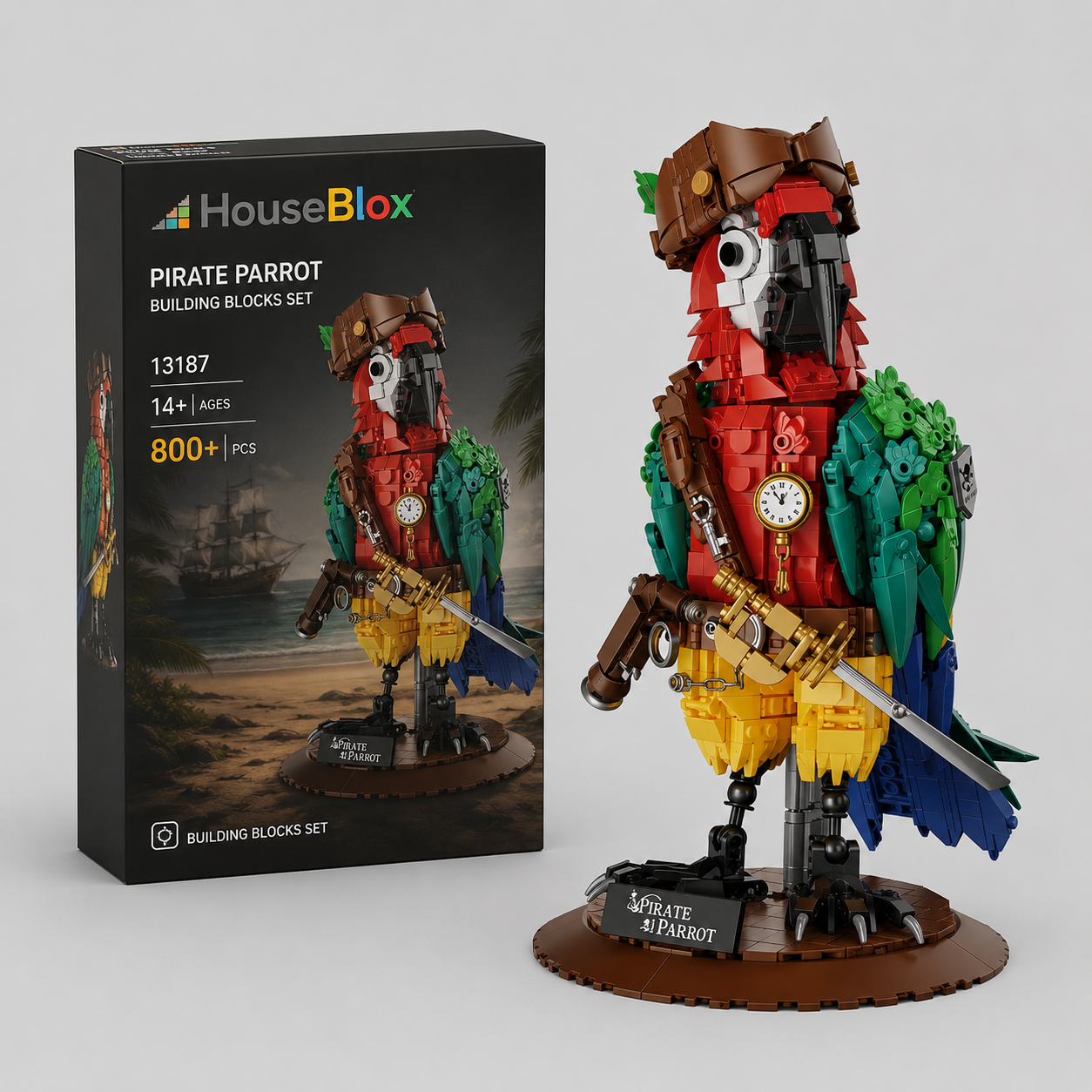 HouseBlox Signature – Pirate Parrot – 800 Pieces