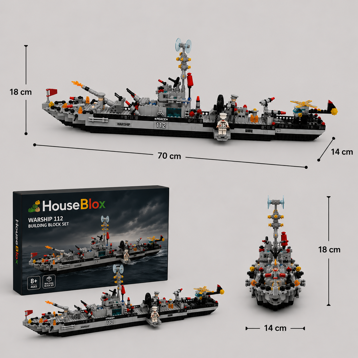 HouseBlox Signature – Warship – 1560 Pieces